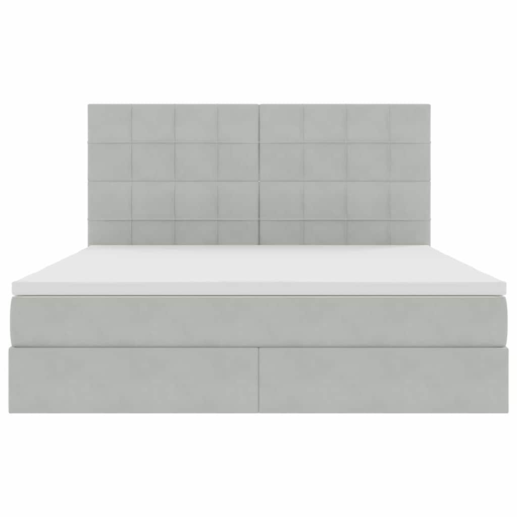 Κρεβάτι με αποθηκευτικό χώρο και LED Ανοιχτό γκρι 180 x 200 cm - Pakobazaar