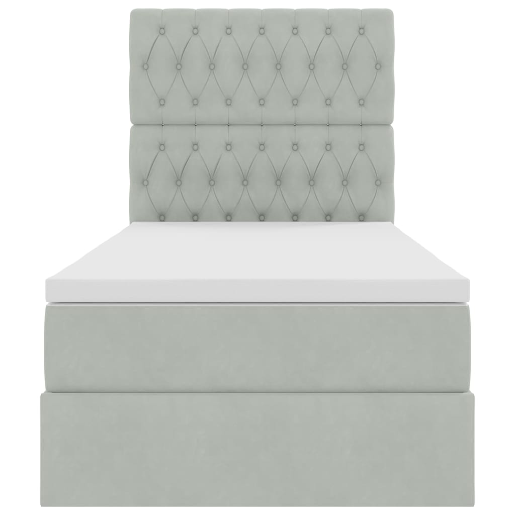 Κρεβάτι με αποθηκευτικό χώρο και LED Ανοιχτό γκρι 90 x 200 cm - Pakobazaar