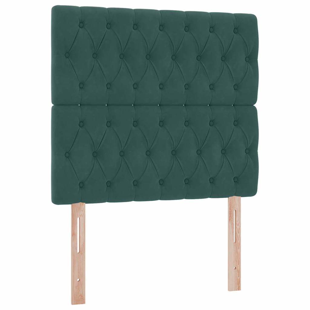 Κρεβάτι με αποθηκευτικό χώρο και LED Σκούρο Πράσινο Βελούδο - Pakobazaar