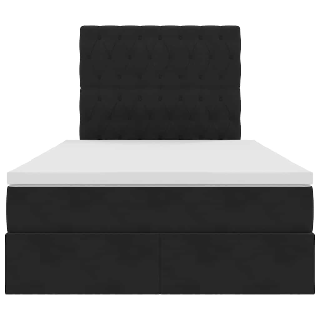 Κρεβάτι με αποθηκευτικό χώρο και LED Μαύρο 120 x 200 cm Βελούδο - Pakobazaar