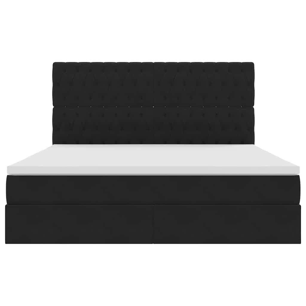 Κρεβάτι με αποθηκευτικό χώρο και LED Μαύρο 180 x 200 cm Βελούδο - Pakobazaar