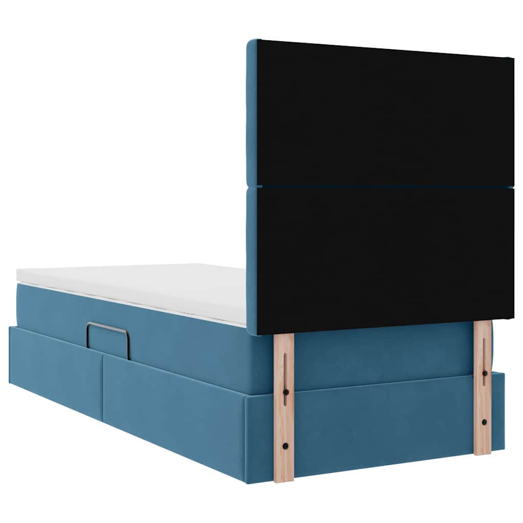Κρεβάτι με αποθηκευτικό χώρο και LED Σκούρο Μπλε 100 x 200 cm - Pakobazaar