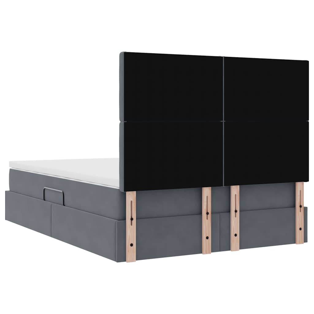 Κρεβάτι με αποθηκευτικό χώρο και LED Σκούρο Γκρι 140 x 200 cm - Pakobazaar