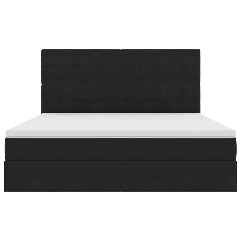 Κρεβάτι με αποθηκευτικό χώρο και LED Μαύρο 160 x 200 cm Βελούδο - Pakobazaar