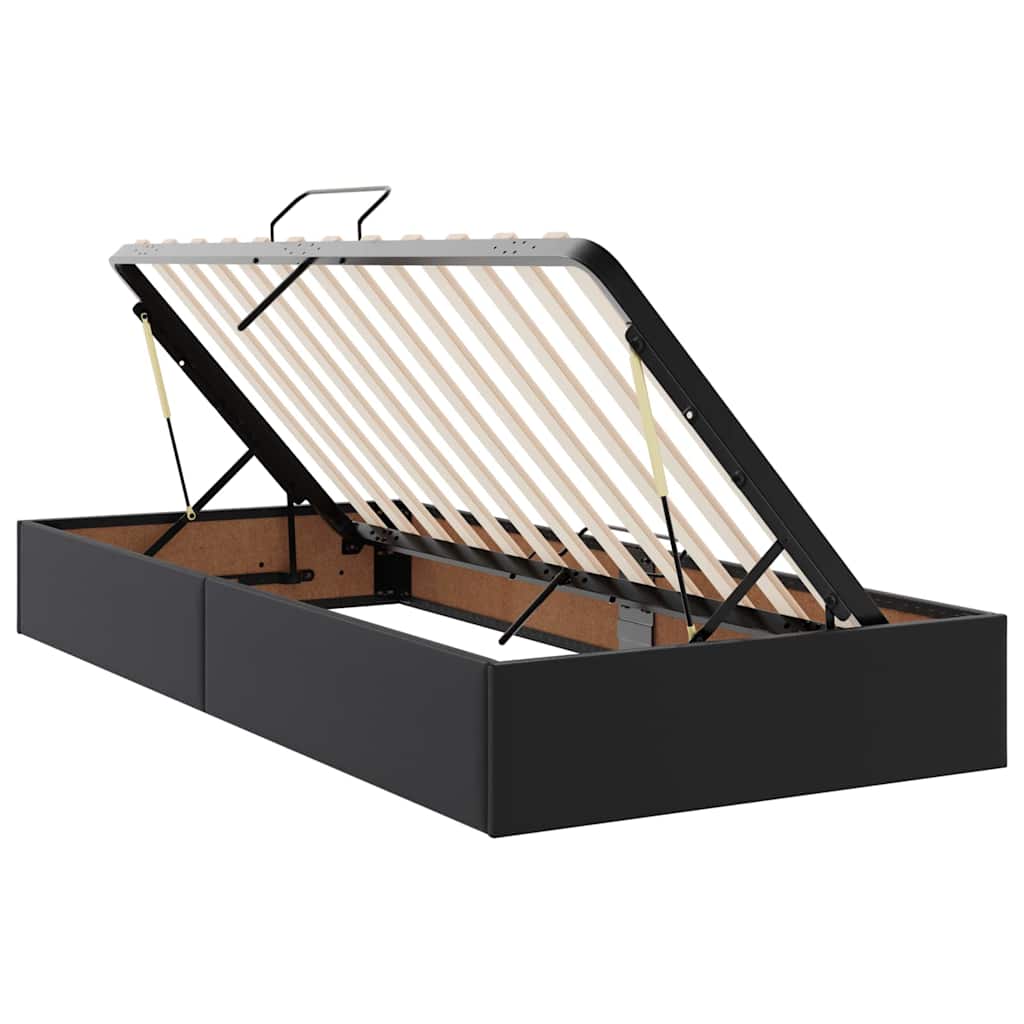 Κρεβάτι με αποθηκευτικό χώρο και LED Μαύρο 180 x 200 cm - Pakobazaar