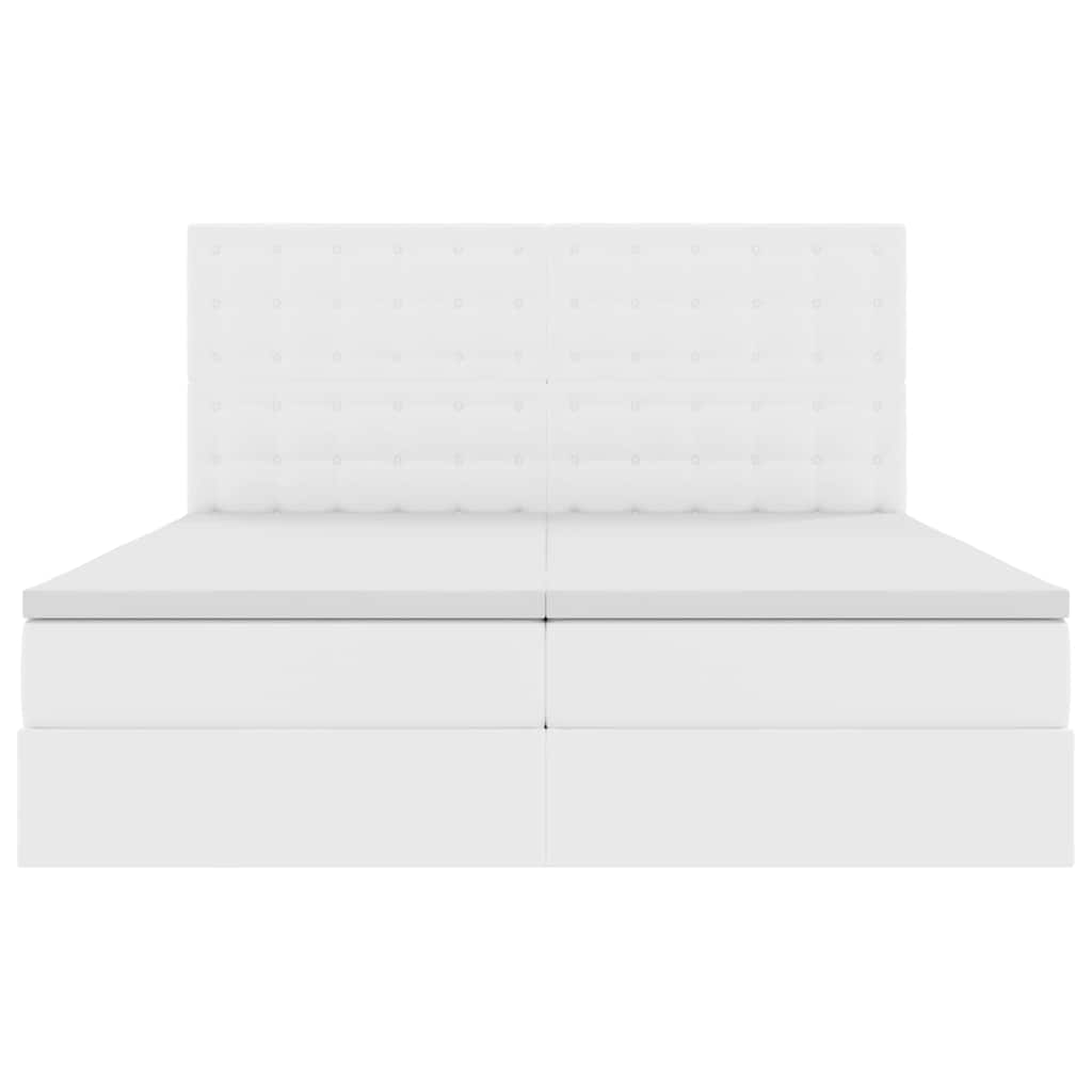 Κρεβάτι με αποθηκευτικό χώρο και LED Καθαρό Λευκό 200 x 200 cm - Pakobazaar