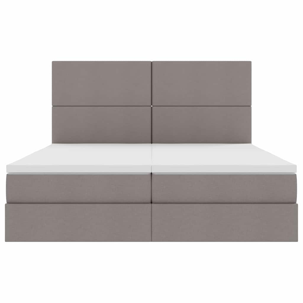 Κρεβάτι με φώτα λωρίδας LED Taupe 200 x 200 cm ύφασμα - Pakobazaar