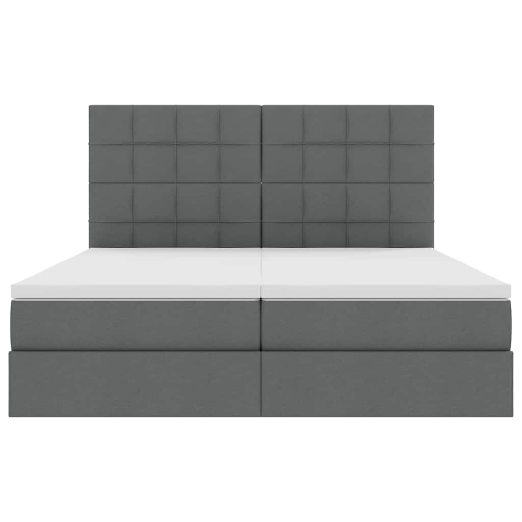 Κρεβάτι με φώτα λωρίδας LED Σκούρο Γκρι 180 x 200 cm ύφασμα - Pakobazaar