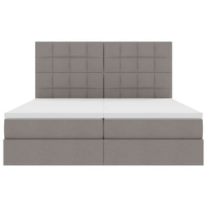 Κρεβάτι με φώτα λωρίδας LED Taupe 200 x 200 cm ύφασμα - Pakobazaar