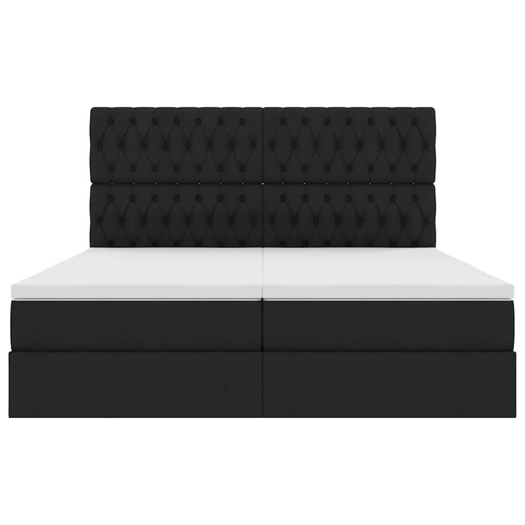 Κρεβάτι με φώτα λωρίδας LED Μαύρο 180 x 200 cm ύφασμα - Pakobazaar