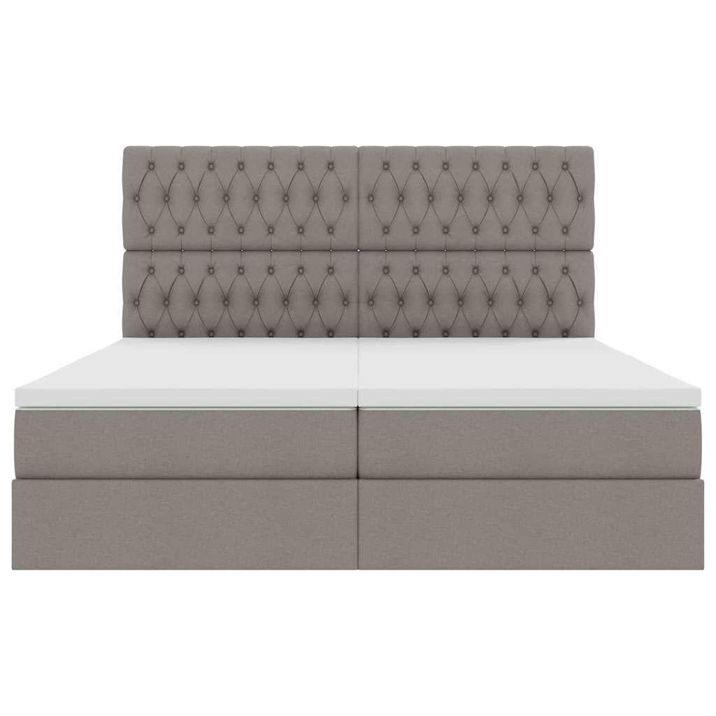 Κρεβάτι με φώτα λωρίδας LED Taupe 200 x 200 cm ύφασμα - Pakobazaar