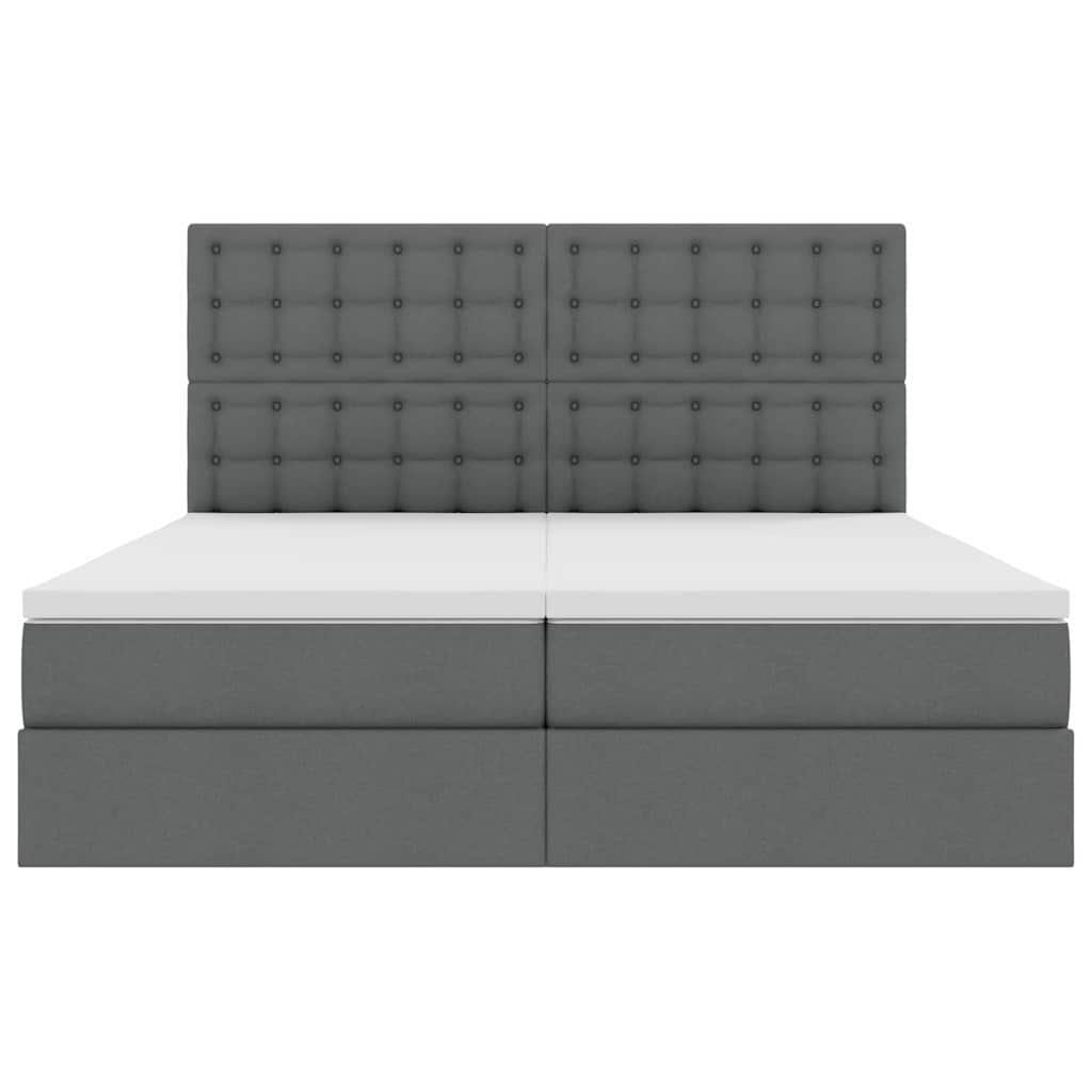 Κρεβάτι με φώτα λωρίδας LED Σκούρο Γκρι 180 x 200 cm ύφασμα - Pakobazaar
