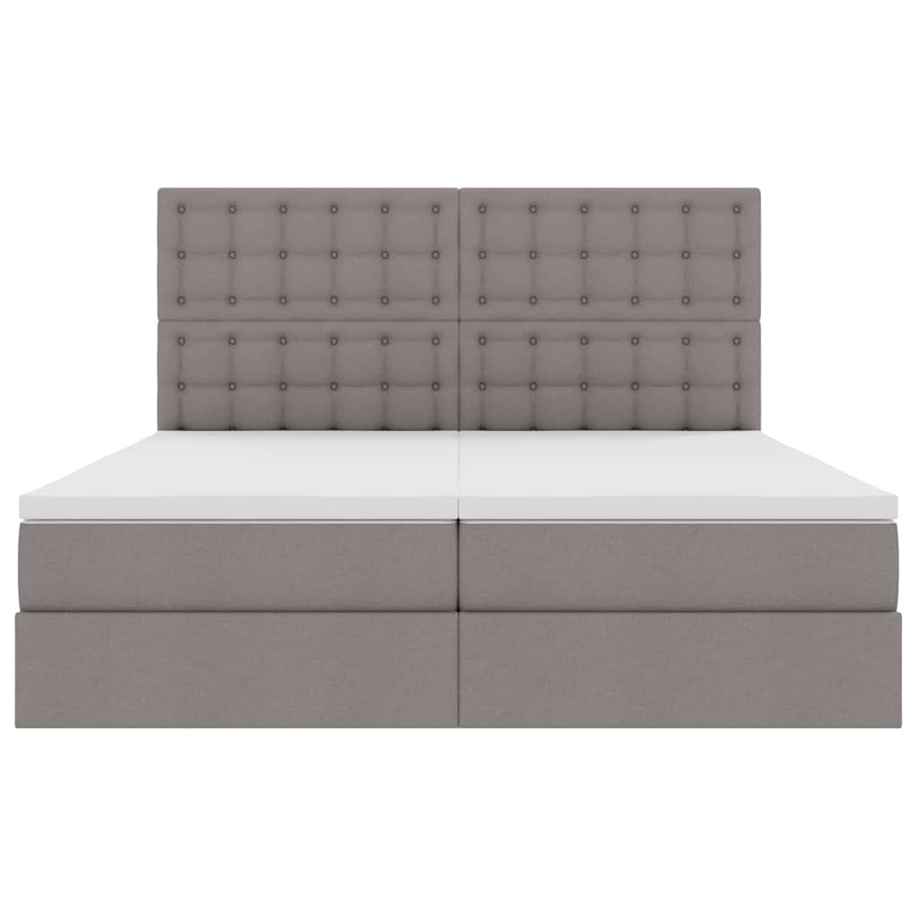 Κρεβάτι με φώτα λωρίδας LED Taupe 180 x 200 cm ύφασμα - Pakobazaar