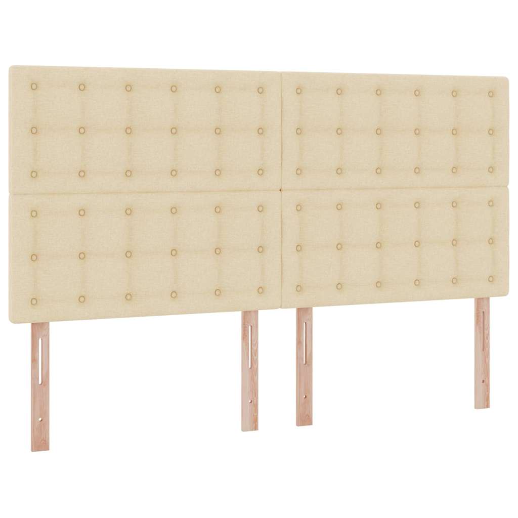 Κρεβάτι με φώτα λωρίδας LED Κρέμ 180 x 200 cm ύφασμα - Pakobazaar