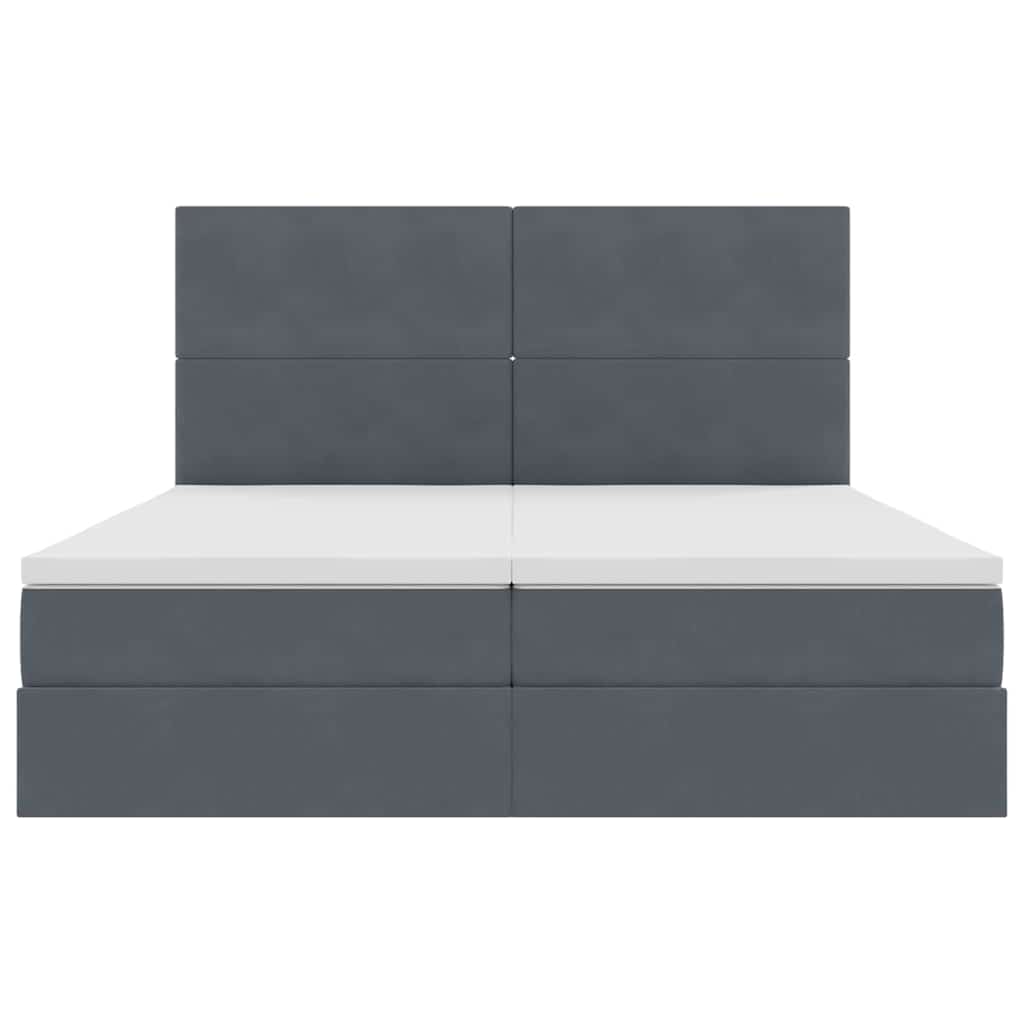 Κρεβάτι με φώτα λωρίδας LED Σκούρο Γκρι 180 x 200 cm Βελούδο - Pakobazaar