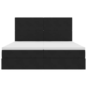 Κρεβάτι με φώτα λωρίδας LED Μαύρο 180 x 200 cm Βελούδο - Pakobazaar