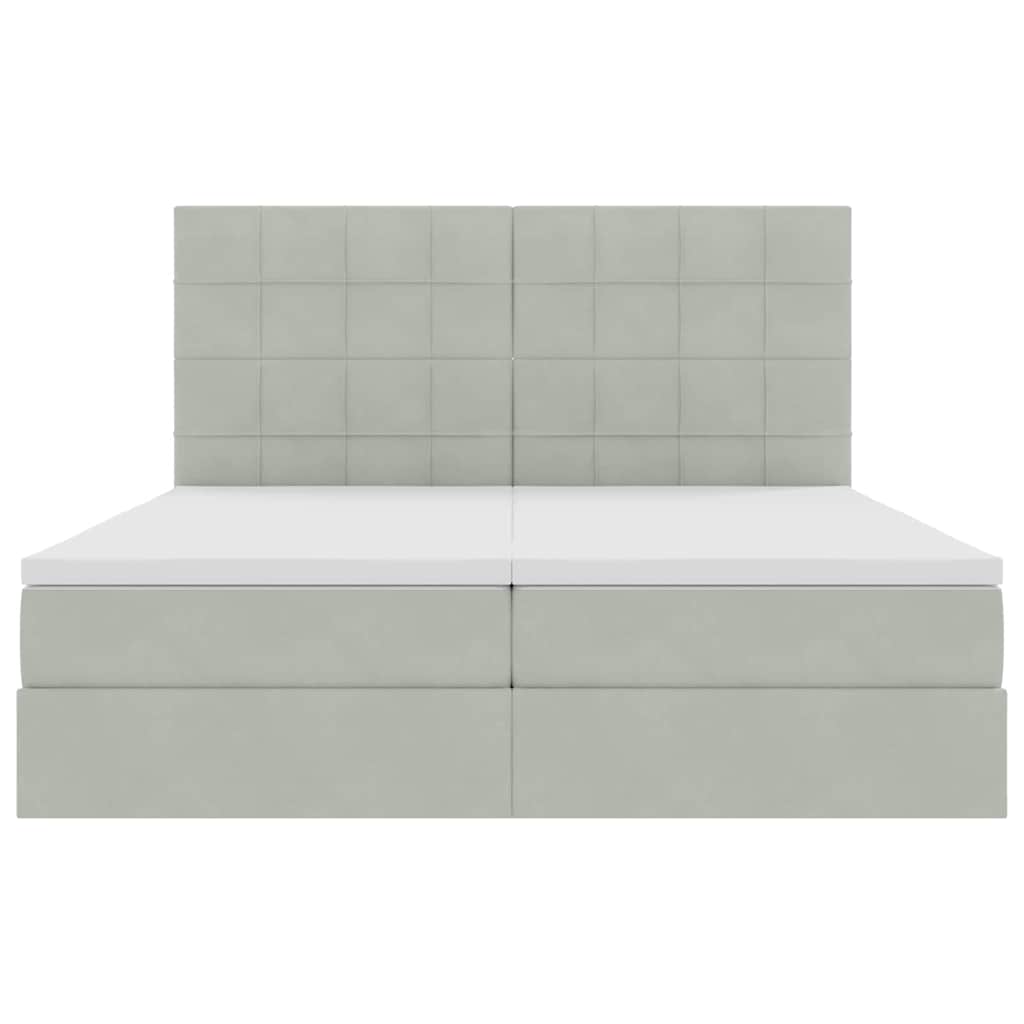 Κρεβάτι με φώτα λωρίδας LED Ανοιχτό γκρι 180 x 200 cm Βελούδο - Pakobazaar