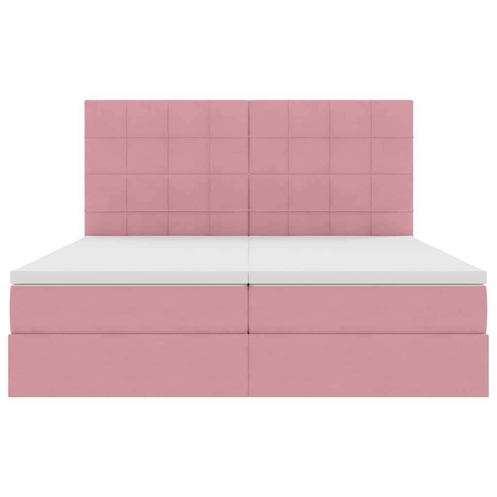 Κρεβάτι με φώτα λωρίδας LED Ροζ 180 x 200 cm Βελούδο - Pakobazaar