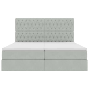 Κρεβάτι με φώτα λωρίδας LED Ανοιχτό γκρι 180 x 200 cm Βελούδο - Pakobazaar