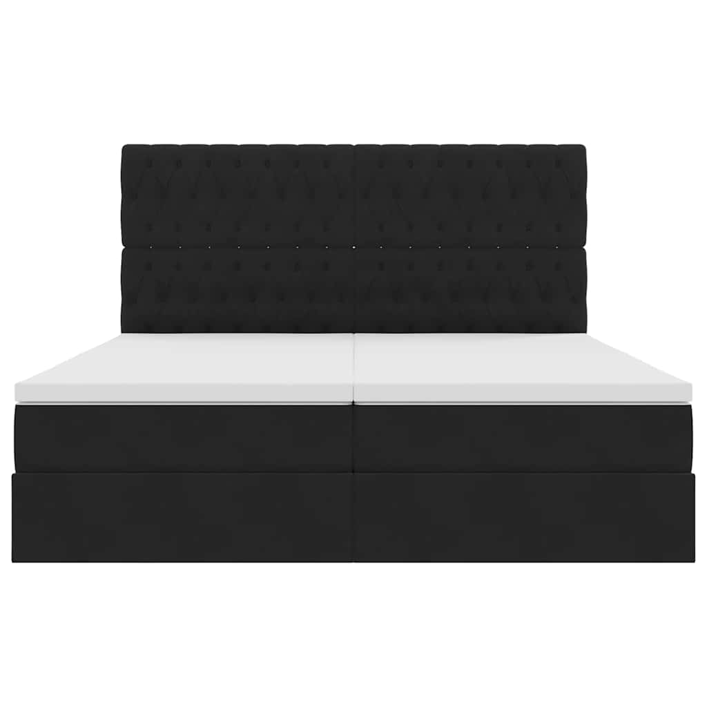 Κρεβάτι με φώτα λωρίδας LED Μαύρο 200 x 200 cm Βελούδο - Pakobazaar