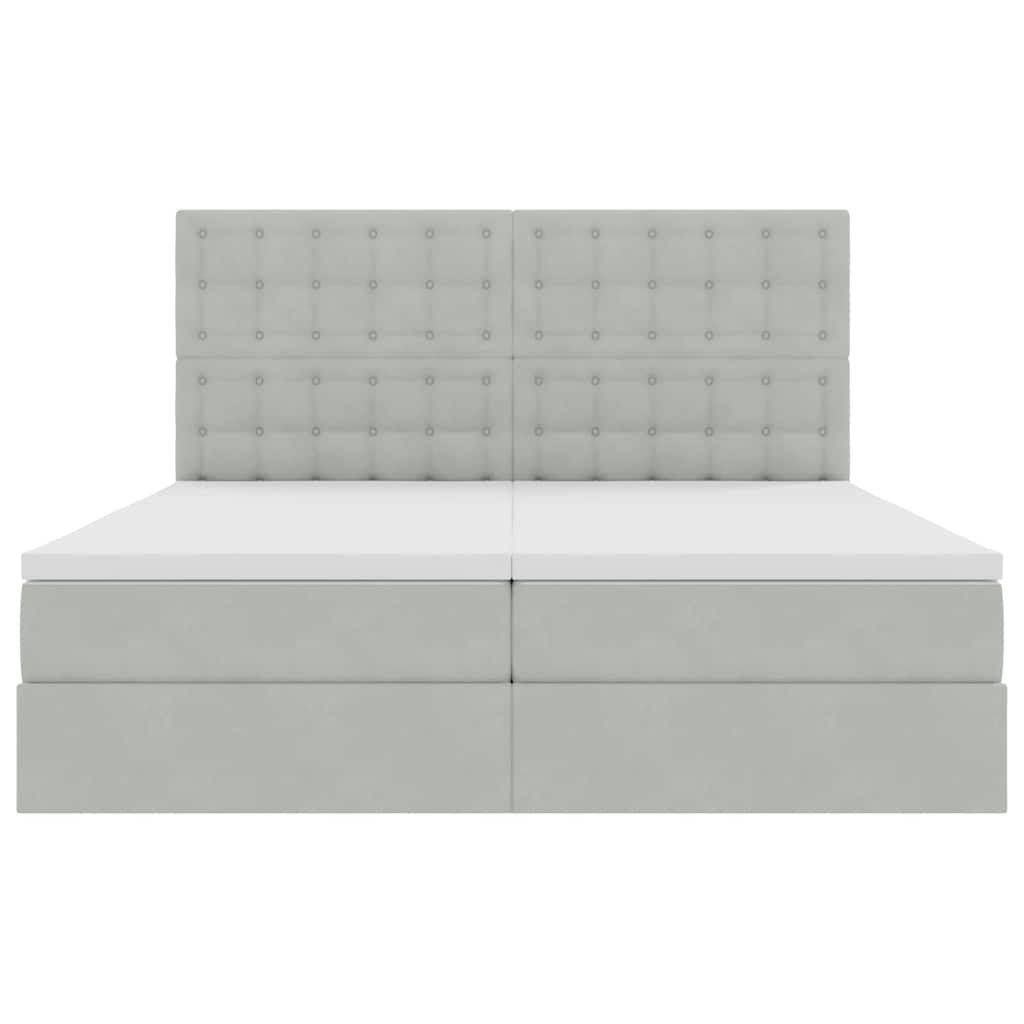 Κρεβάτι με φώτα λωρίδας LED Ανοιχτό γκρι 180 x 200 cm Βελούδο - Pakobazaar