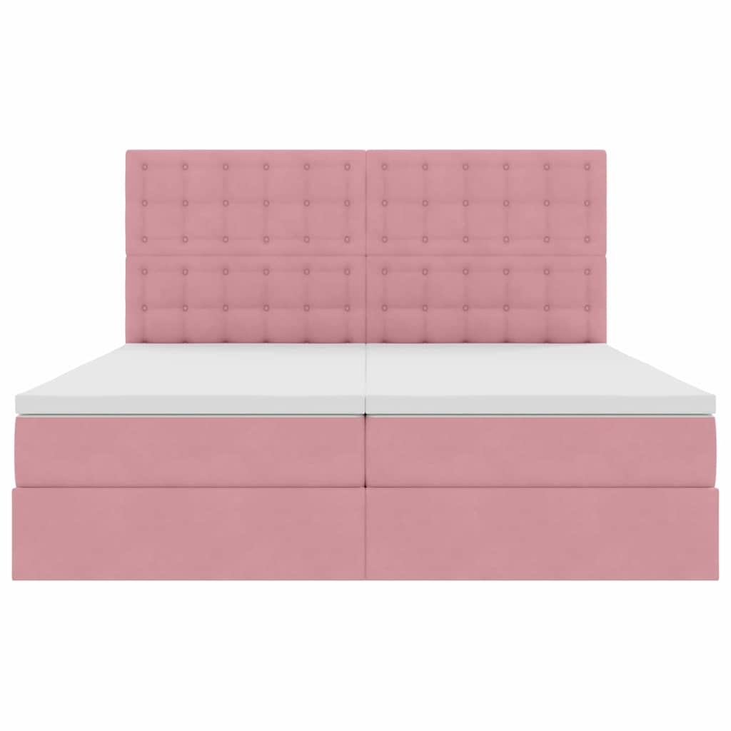 Κρεβάτι με φώτα λωρίδας LED Ροζ 180 x 200 cm Βελούδο - Pakobazaar