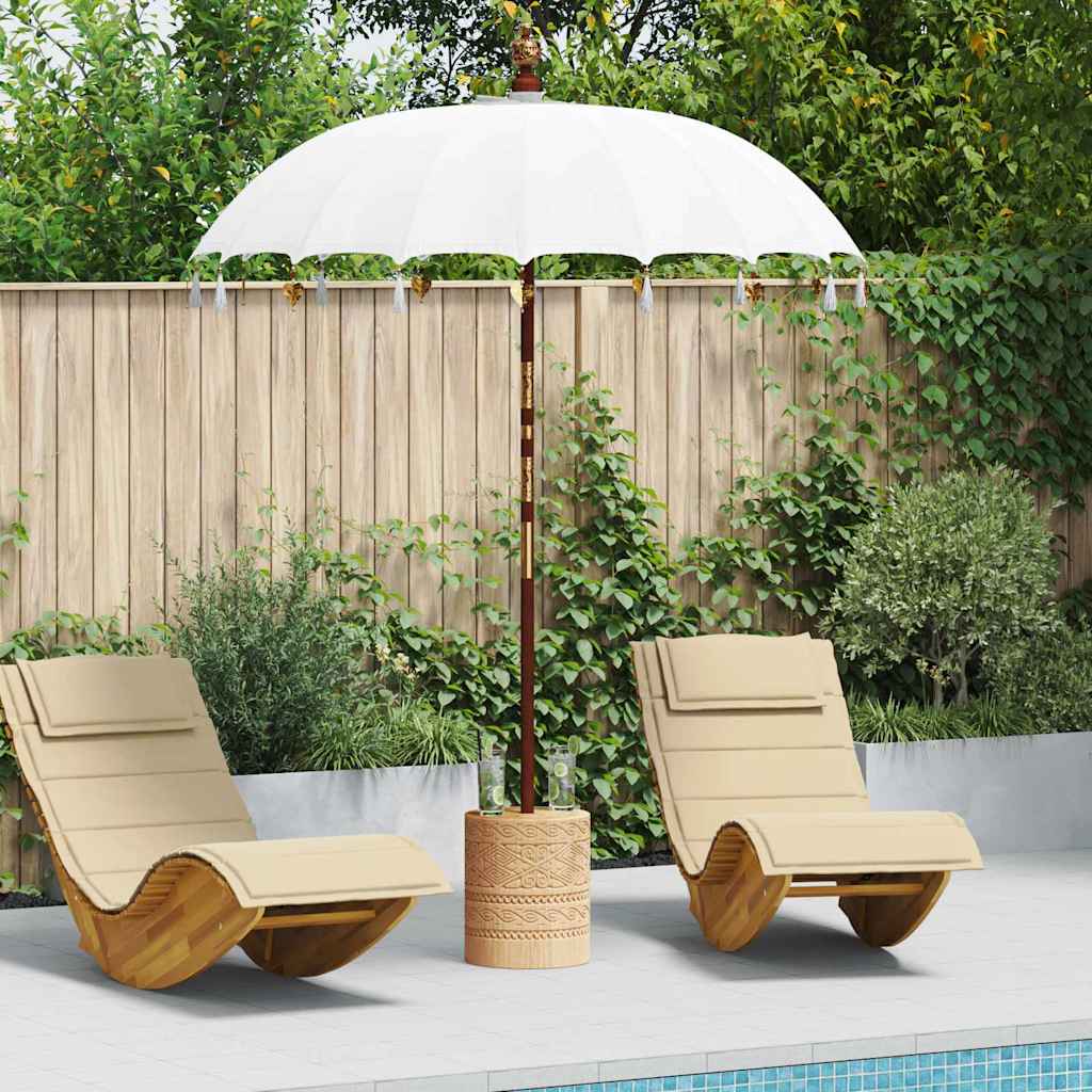 Μπαλινέζικη ομπρέλα με βάση Κρεμ 185 x 185 x 260 εκ Βαμβάκι - Pakobazaar