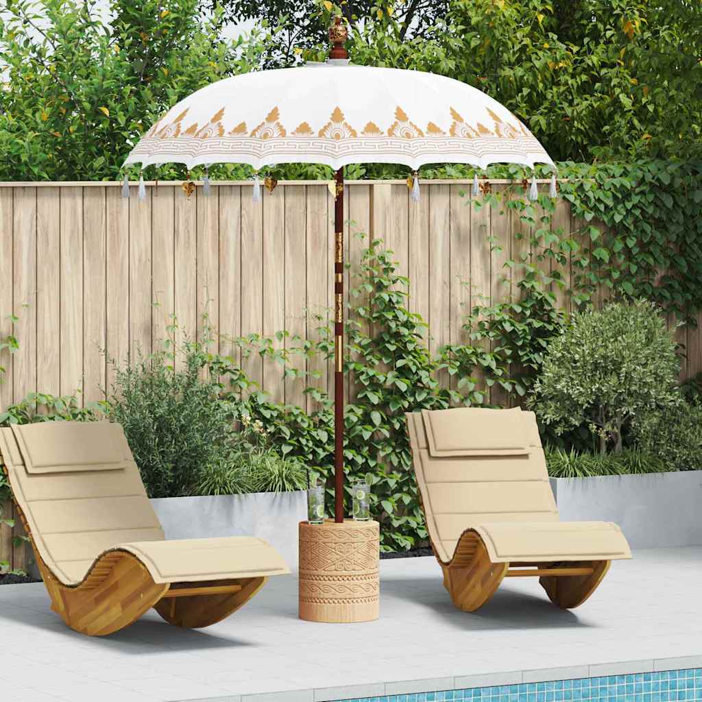 Μπαλινέζικη ομπρέλα με βάση Κρεμ 185 x 185 x 260 εκ Βαμβάκι - Pakobazaar