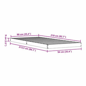 Κρεβάτι δαπέδου Φυσικό 90 x 210 cm Στερεά ξυλεία πεύκου