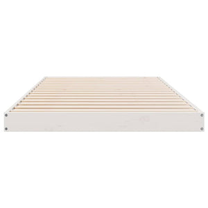 Κρεβάτι δαπέδου Λευκό 90 x 210 cm Στερεά ξυλεία πεύκου