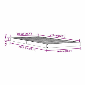 Κρεβάτι δαπέδου Λευκό 100 x 210 cm Στερεά ξυλεία πεύκου