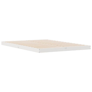 Κρεβάτι δαπέδου Λευκό 140 x 210 cm Στερεά ξυλεία πεύκου - Pakobazaar