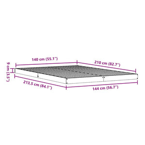 Κρεβάτι δαπέδου Λευκό 140 x 210 cm Στερεά ξυλεία πεύκου - Pakobazaar
