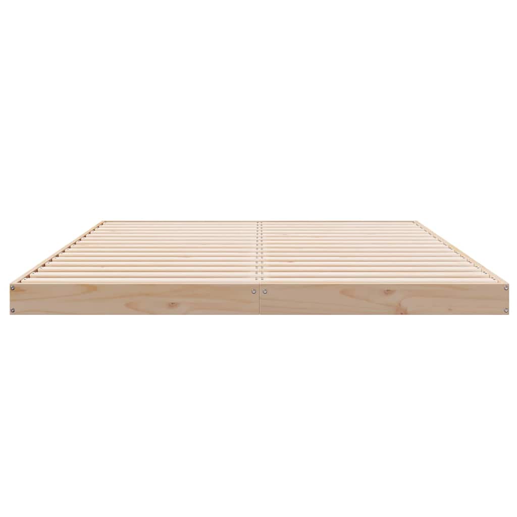 Κρεβάτι δαπέδου Φυσικό 160 x 210 cm Στερεά ξυλεία πεύκου - Pakobazaar