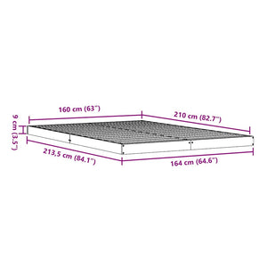 Κρεβάτι δαπέδου Λευκό 160 x 210 cm Στερεά ξυλεία πεύκου - Pakobazaar