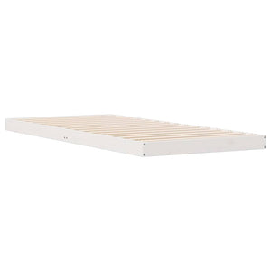 Κρεβάτι δαπέδου Λευκό 80 x 220 cm Στερεά ξυλεία πεύκου