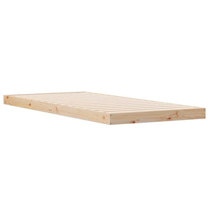 Κρεβάτι δαπέδου Φυσικό 90 x 220 cm Στερεά ξυλεία πεύκου