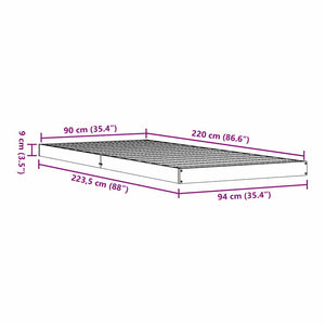 Κρεβάτι δαπέδου Φυσικό 90 x 220 cm Στερεά ξυλεία πεύκου