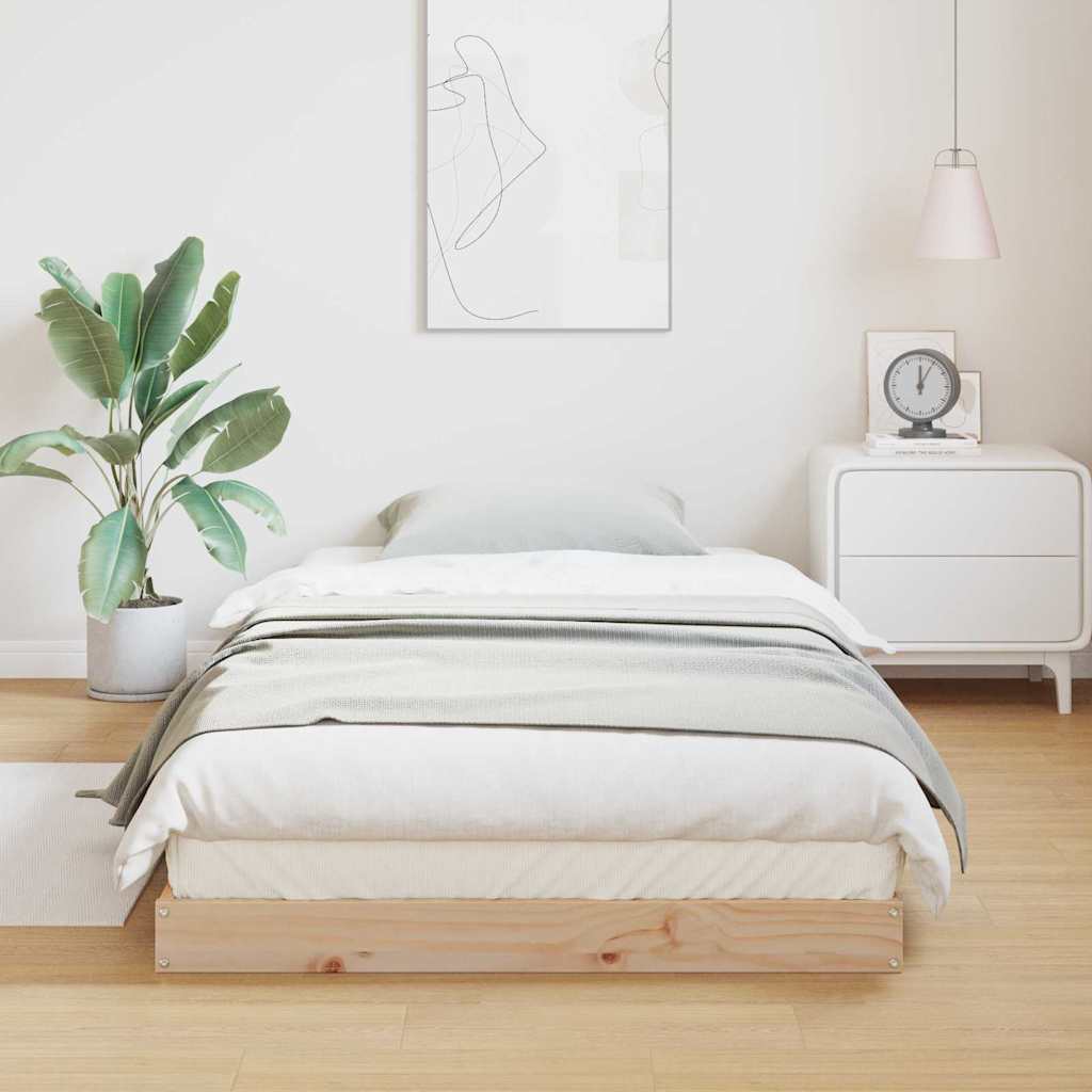 Κρεβάτι δαπέδου Φυσικό 213.5 x 104 x 9 εκ. Στερεά ξυλεία πεύκου - Pakobazaar