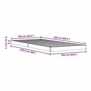 Κρεβάτι δαπέδου Φυσικό 213.5 x 104 x 9 εκ. Στερεά ξυλεία πεύκου - Pakobazaar