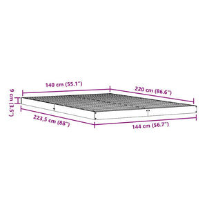 Κρεβάτι δαπέδου Φυσικό 140 x 220 cm Στερεά ξυλεία πεύκου