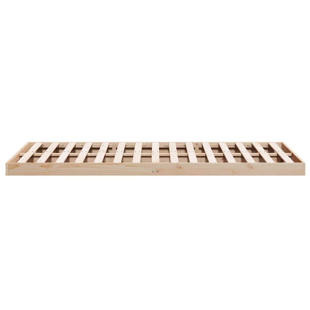Κρεβάτι δαπέδου Φυσικό 160 x 220 cm Στερεά ξυλεία πεύκου - Pakobazaar