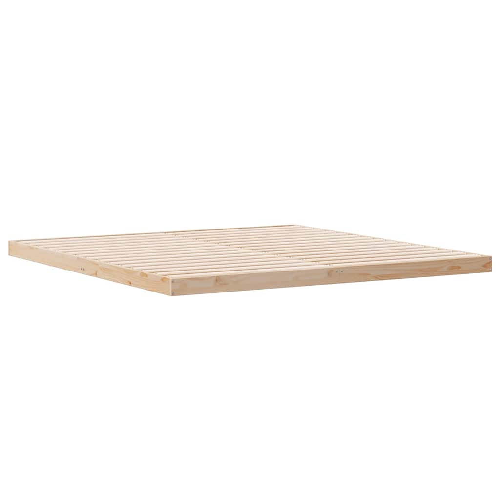 Κρεβάτι δαπέδου Φυσικό 200 x 220 cm Στερεά ξυλεία πεύκου