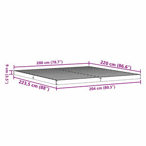 Κρεβάτι δαπέδου Φυσικό 200 x 220 cm Στερεά ξυλεία πεύκου