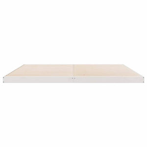 Κρεβάτι δαπέδου Λευκό 200 x 220 cm Στερεά ξυλεία πεύκου