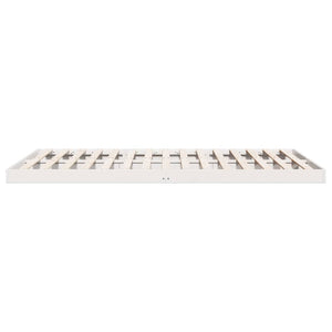 Κρεβάτι δαπέδου Λευκό 200 x 220 cm Στερεά ξυλεία πεύκου