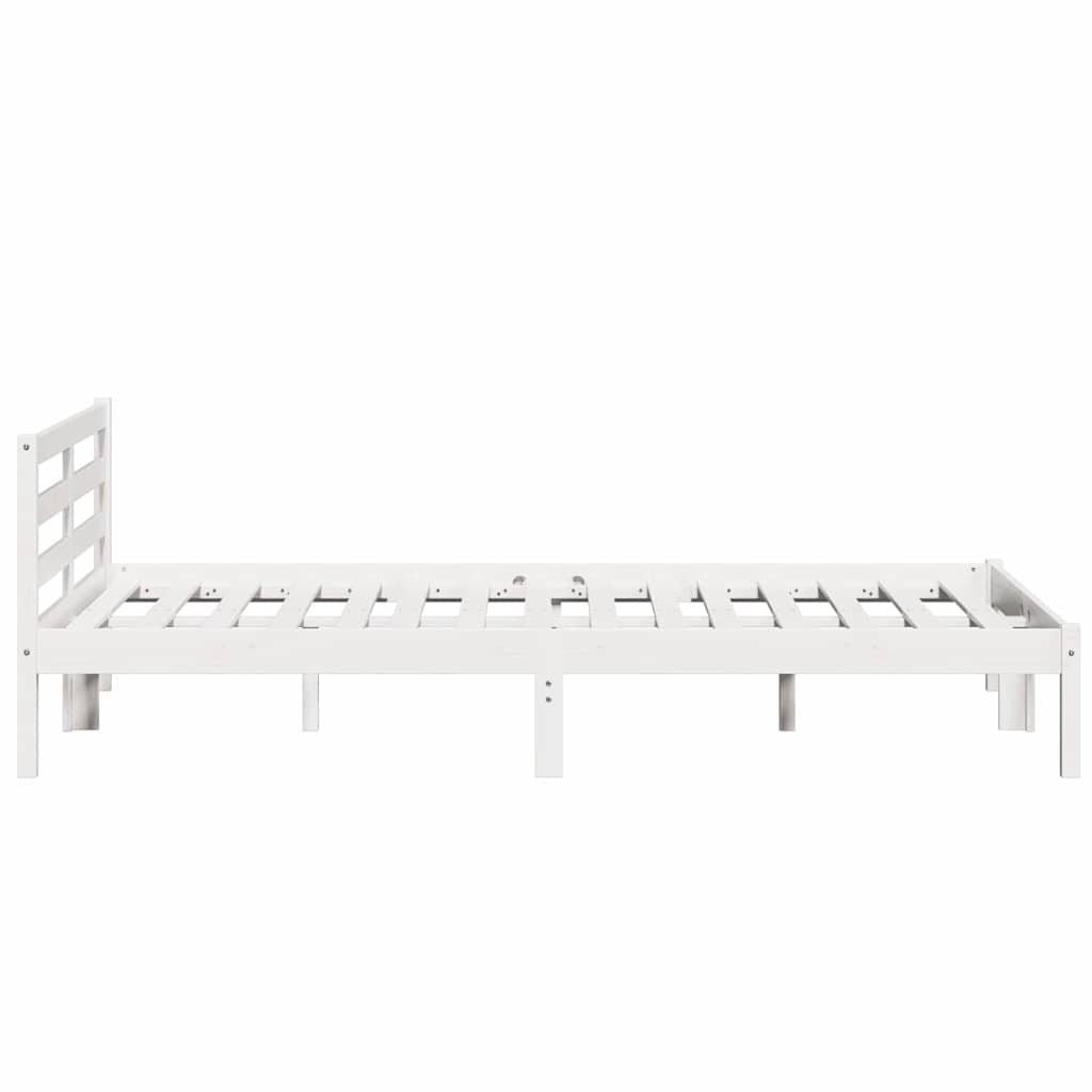 Σκελετός Κρεβατιού με κεφαλάρι Λευκό 215,5 x 145,5 x 69,5 εκ. - Pakobazaar