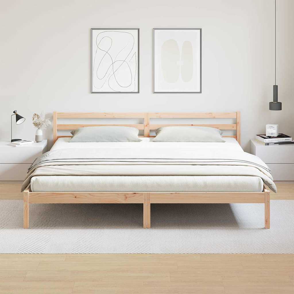 Σκελετός Κρεβατιού με κεφαλάρι Καφέ 215,5 x 185,5 x 69,5 εκ. - Pakobazaar