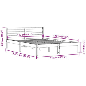 Σκελετός Κρεβατιού με κεφαλάρι Καφέ 225,5 x 145,5 x 69,5 εκ. - Pakobazaar
