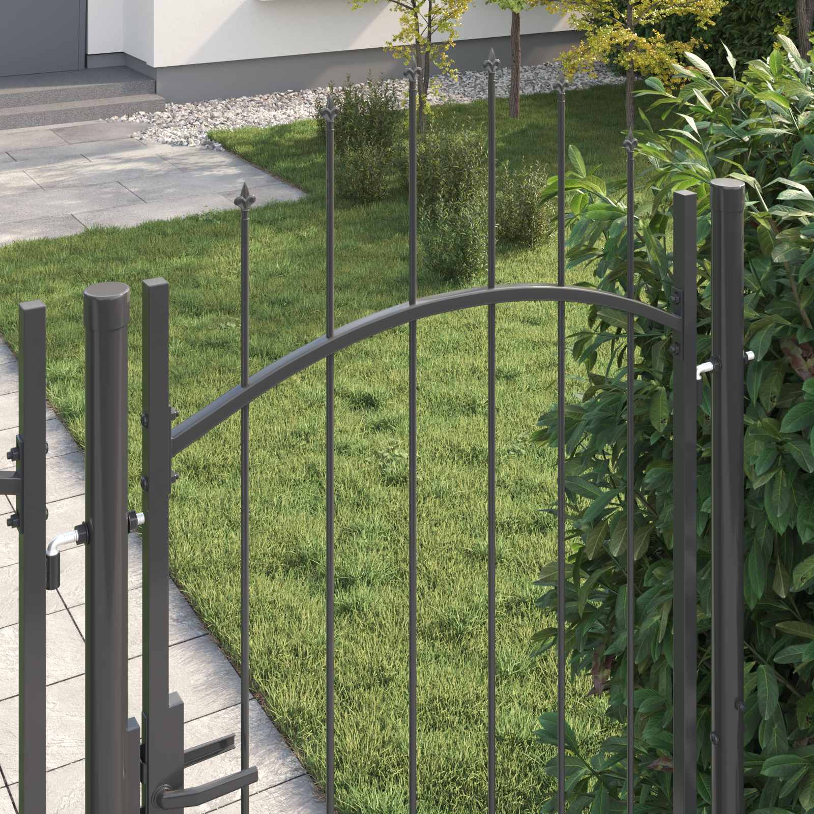 Πύλη Κήπου με κλειδαριά Woerden Γκρι 200 x 100 cm Ατσάλι - Pakobazaar